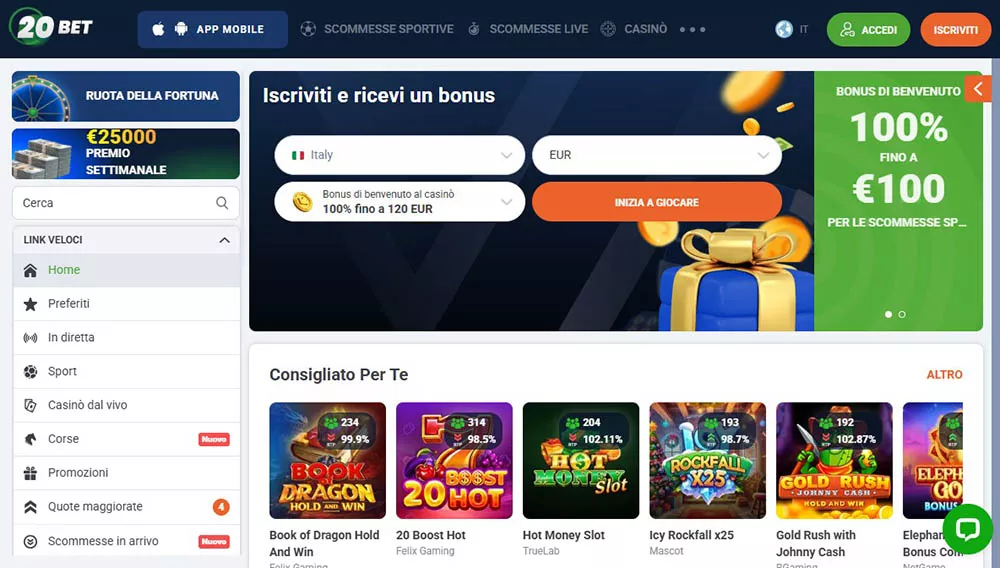 20bet casinò straniero