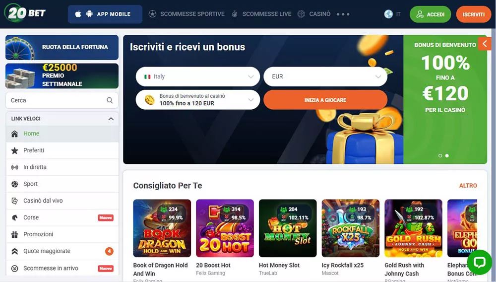 20bet - siti scommesse no AAMS