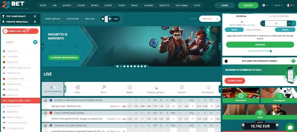 Casinò 22bet non AAMS