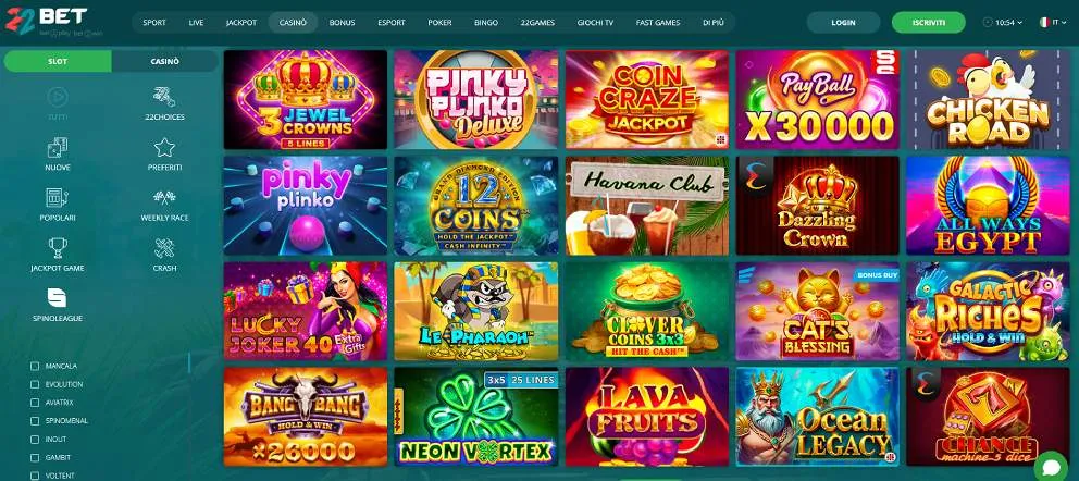 22Bet Casino titoli popolari
