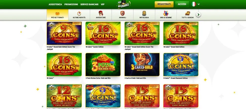 MaChance Casino titoli popolari