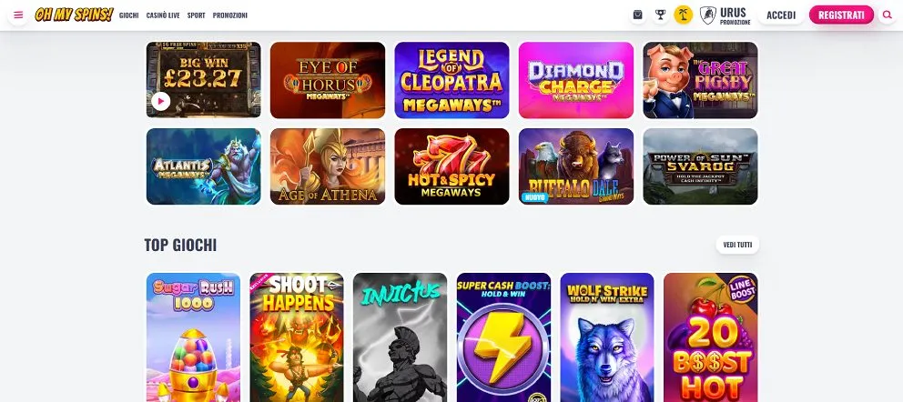 Oh my spins titoli popolari