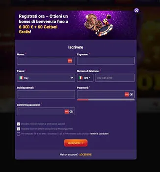 casinò online: iscrizione e deposito rapido